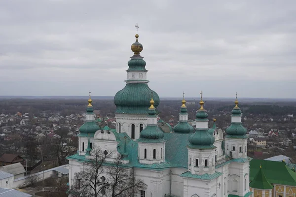 Chernihiv Ukraine February 2020 Holy Trinity Cathedral View Domes Church — Stockfoto