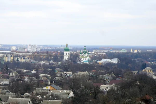 Chernihiv Ukraine February 2020 Holy Trinity Cathedral View Domes Church — стокове фото