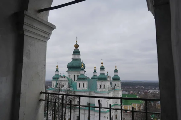 Chernihiv Ukraine February 2020 Holy Trinity Cathedral View Domes Church — Stockfoto