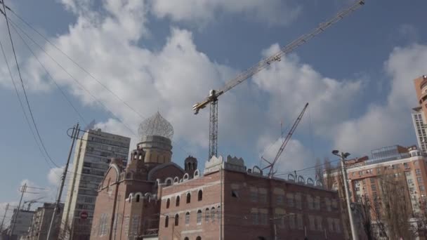 Europe Kiev Ukraine February 2020 Construction New Temple City Construction — Stockvideo