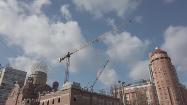 Europa Kiev Ucrânia Fevereiro 2020 Construção Novo Templo Cidade Construção — Vídeo de Stock