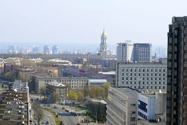 Europa Kiev Ukraina April 2020 Smog Omgav Staden Grund Skogsbränder — Stockfoto