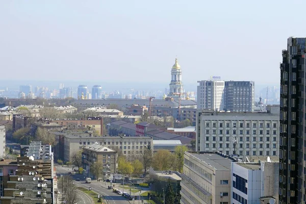 Europe Kiev Ukraine April 2020 View City Real Estate Smog — Stock Photo, Image