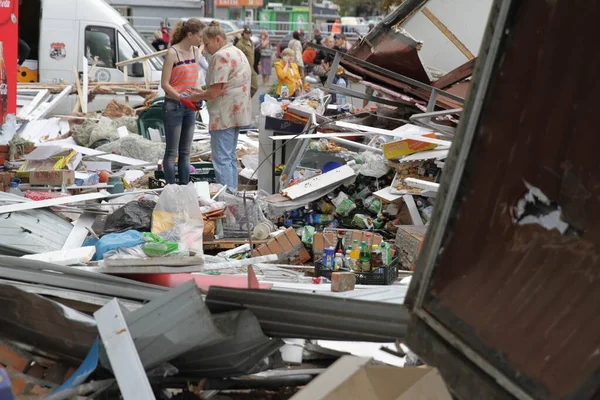 Europa Kiew Ukraine August 2017 Zerstörte Einkaufspavillons Rückbau Von Geschäftsräumen — Stockfoto