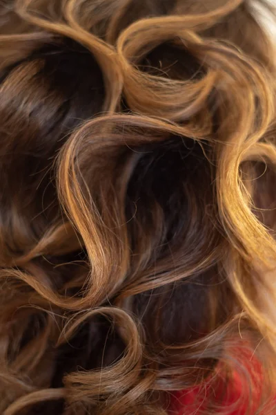 Cabelo Encaracolado Marrom Como Fundo — Fotografia de Stock