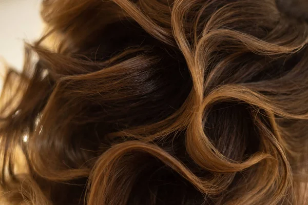 Cabelo Encaracolado Marrom Como Fundo — Fotografia de Stock