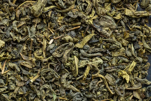 Groene thee closeup als achtergrond — Stockfoto