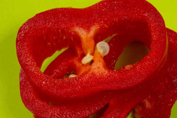 Red pepper sliced close up, concept food — Stock Photo, Image