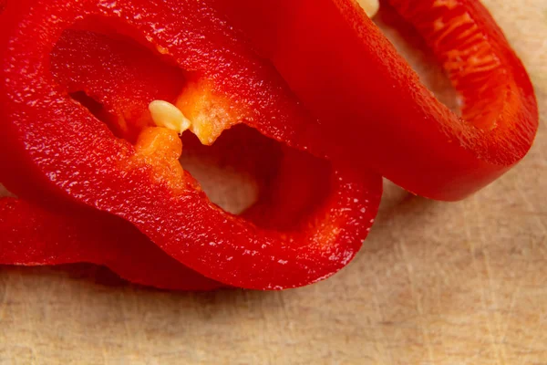 Red pepper sliced close up, concept food — Stock Photo, Image