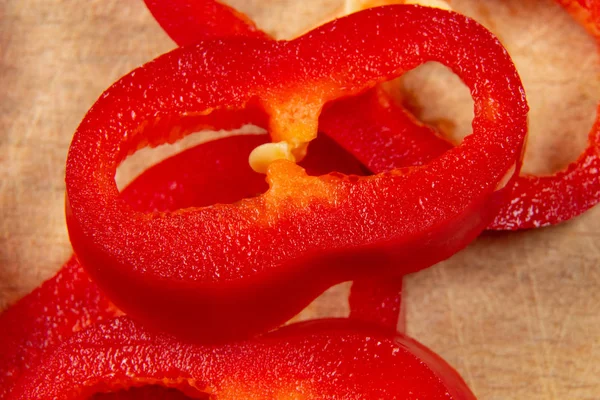 Red pepper sliced close up, concept food — Stock Photo, Image