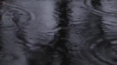 Öğlen vakti yağmur damlıyor. Sokakta.