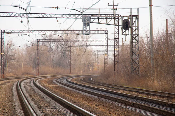 乌克兰铁路在第聂伯市的冬季 — 图库照片