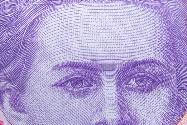 200 UAH close-up, Ukrainian hryvnia, Lesya Ukrainka — Stock Photo, Image