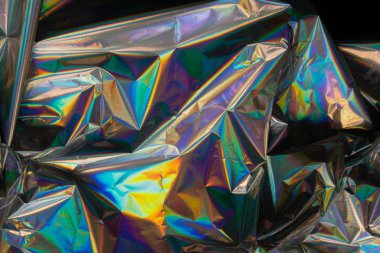 arkaplan olarak kıvrımlı çok renkli folyo