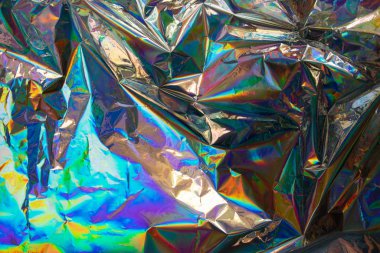 arkaplan olarak kıvrımlı çok renkli folyo