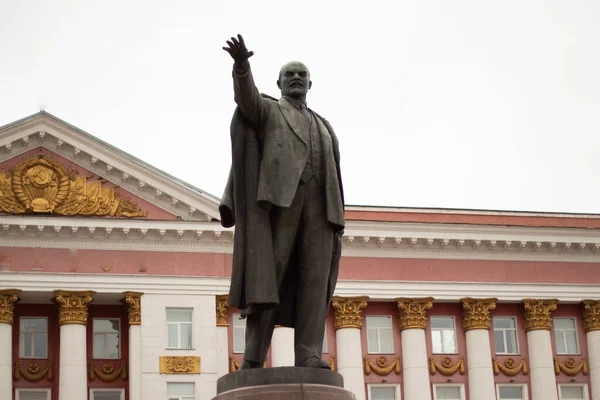 Россия Курск Июля 2019 Года Исторический Памятник Ленину Площади России Стоковая Картинка