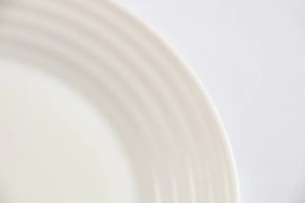 Witte Dessertplaat Geïsoleerde Achtergrond Close — Stockfoto