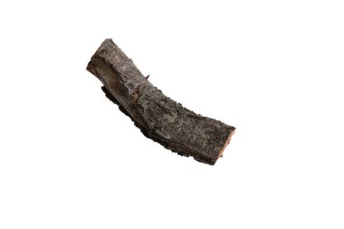 Beyaz arka planda eski kiraz kütüğünü kes