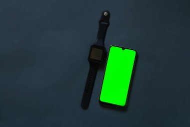 Dokunmatik ekran telefon yeşil ekran ve akıllı saat