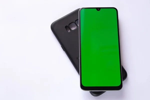 Telefoon Met Een Groen Scherm Case — Stockfoto