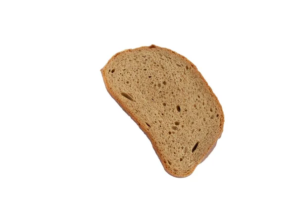 Кусок Черного Хлеба Белом Фоне — стоковое фото