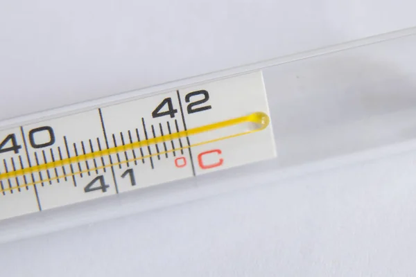 glass alcohol medical thermometer on an isolated background