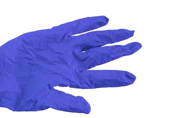 Ιατρικά Μπλε Γάντια Λατέξ Βρίσκονται Ένα Λευκό — Φωτογραφία Αρχείου