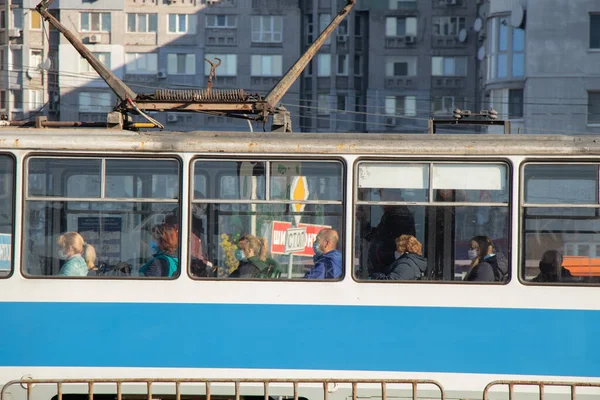 Украина Днепр Апреля 2020 Года Жители Города Днепра Время Утреннего — стоковое фото