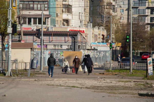 Украина Днепр Апреля 2020 Года Жители Города Днепра Время Утреннего — стоковое фото