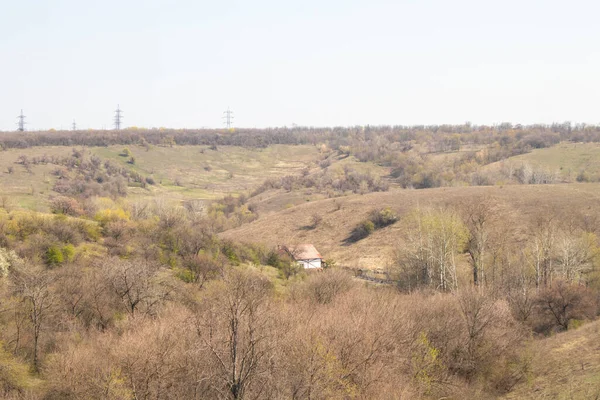 Printemps Dans Ville Dniepr Dans Après Midi Soleil Une Maison — Photo