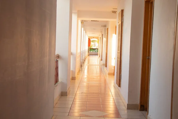 bright long corridor to hotels in egypt