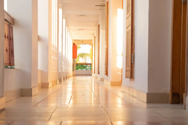 bright long corridor to hotels in egypt