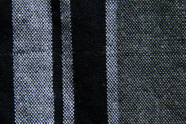 Gray Blue Striped Fabric Macro Background — Stock Photo, Image