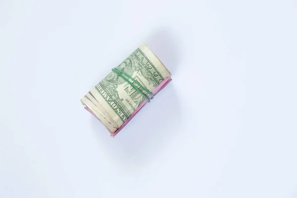 Долари Рулоні Ізольованому Фоні — стокове фото