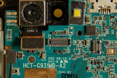 arkaplan olarak parçalanmış cep telefonu makrosu