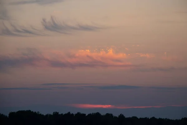 Pôr Sol Rio Dnieper Noite Ucrânia — Fotografia de Stock