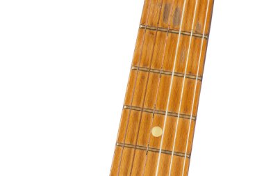 gitar beyaz arkaplanda yakın plan