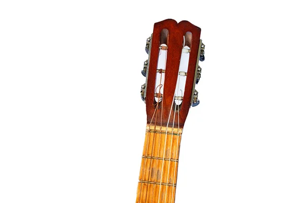 Gitarre Auf Weißem Hintergrund Nahaufnahme — Stockfoto