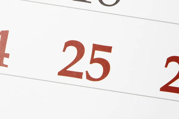 Calendario con 25 dicembre — Foto Stock