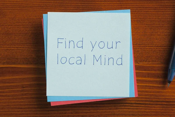 Find your local Mind written on a note