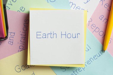 Earth Hour bir notta yazılı