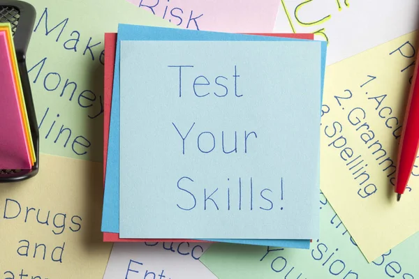 Test Your Skills written on a note