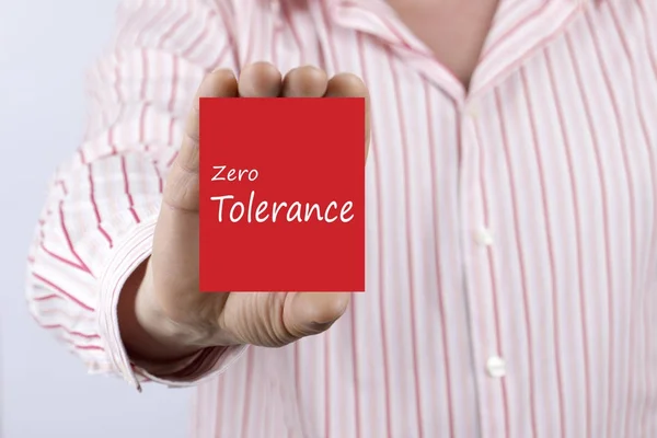 Tolérance zéro inscrite sur la carte — Photo