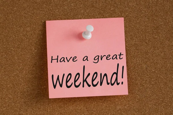 Have a great weekend written on note — Stock Photo, Image