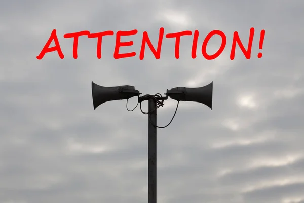 Attention with loudspeakers concept — Stock Photo, Image