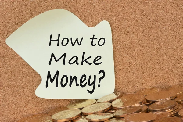 Yapışkan notu kavram üzerinde yazılı para kazanmak için nasıl — Stok fotoğraf