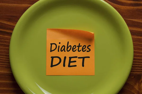 Dieta Cukrzyca napisane na koncepcji Uwaga — Zdjęcie stockowe