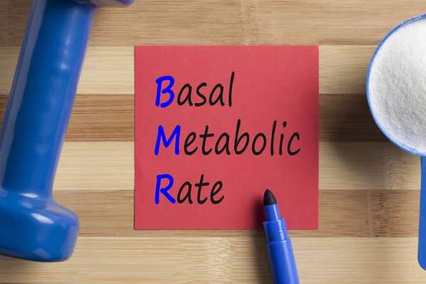 BMR Basal metabolic rate skrivit på Obs — Stockfoto