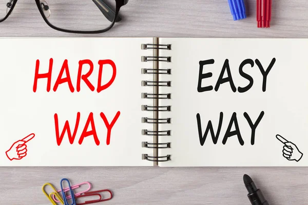 Hard Way or Easy Way Antonym Concept