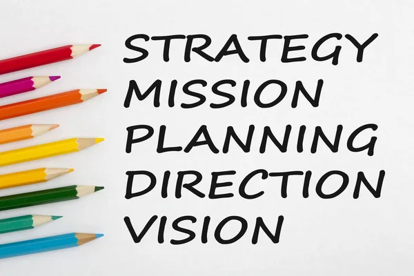 Strategie Mission Planung Richtung Vision — Stockfoto